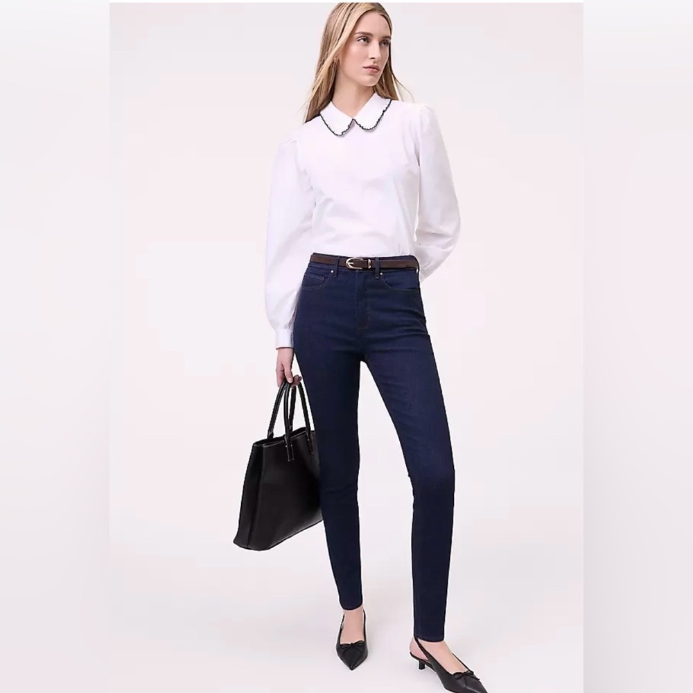 Ann Taylor Dark Blue Denim Skinny Jeans - Size 6